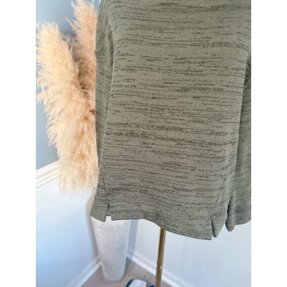 Saturday Sunday Fleece Space Dye Cowl Neck Sweater Size Small Olive Green - Picture 3 of 11